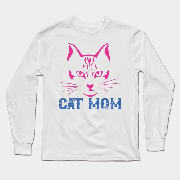 Loving Cat Mom Long Sleeve T-Shirt by MonkeyBusiness